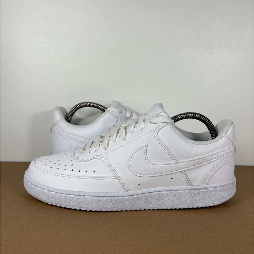 Nike Court Vision Low Triple White Athletic Sneakers Size 9.5 Women DH3158-100